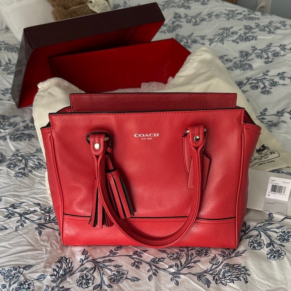 Coach Legacy Red Leather Satchel 2012 - Picture 1 of 4